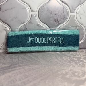 Dude Perfect Terry Cloth Headband Sweat Band Blue/Turquoise Brand New Sealed